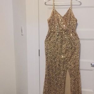 gold dress
